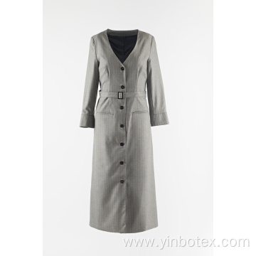 Ladies long stripe dust coat